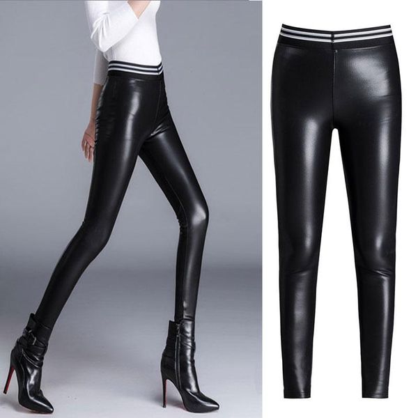 women's leggings stretch-fit pu leather shaper women pants skinny fleece lined trousers long xin-, Black
women's leggings stretch-fit pu leather shaper women pants skinny fleece lined trousers long xin-, Black