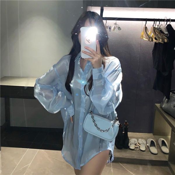 women's blouses & shirts streetwear loose long sleeve summer sunscreen clothing korean fashion ladies oversize, White
women's blouses & shirts streetwear loose long sleeve summer sunscreen clothing korean fashion ladies oversize, White