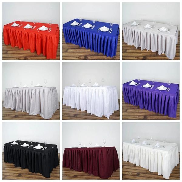 rectangle polyester tablecloth skirt round table skirting for wedding banquet event party decoration
rectangle polyester tablecloth skirt round table skirting for wedding banquet event party decoration