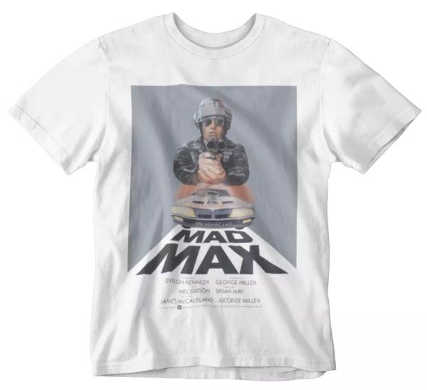 mad max t-shirt movie film v8 interceptor pursuit car police om movie post, White;black
mad max t-shirt movie film v8 interceptor pursuit car police om movie post, White;black