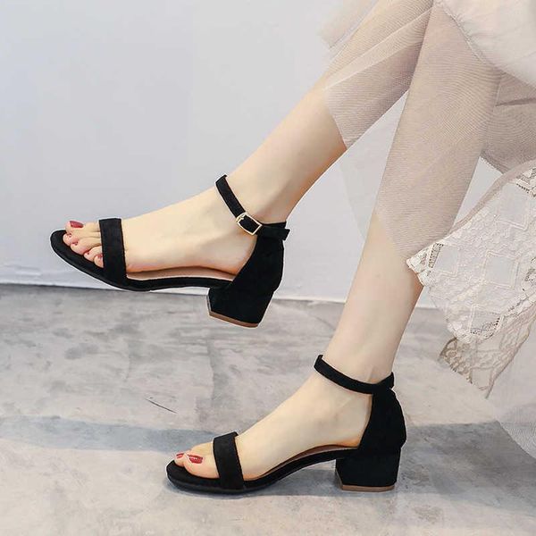 sandals women's shoes summer 2021 fashion versatile mid heel thick fairy style one line buckle high heels, Black
sandals women's shoes summer 2021 fashion versatile mid heel thick fairy style one line buckle high heels, Black