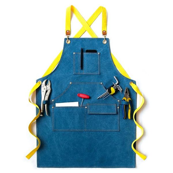 aprons 2021 men women canvas work apron cross-back adjustable shoulder strap handcraft bib with multi tool pockets for woodworking
aprons 2021 men women canvas work apron cross-back adjustable shoulder strap handcraft bib with multi tool pockets for woodworking