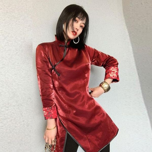 tang cheongsam style blouse long jacket for women mandarin collar suit qipao ladies chinese ff3059 ethnic clothing, Red
tang cheongsam style blouse long jacket for women mandarin collar suit qipao ladies chinese ff3059 ethnic clothing, Red