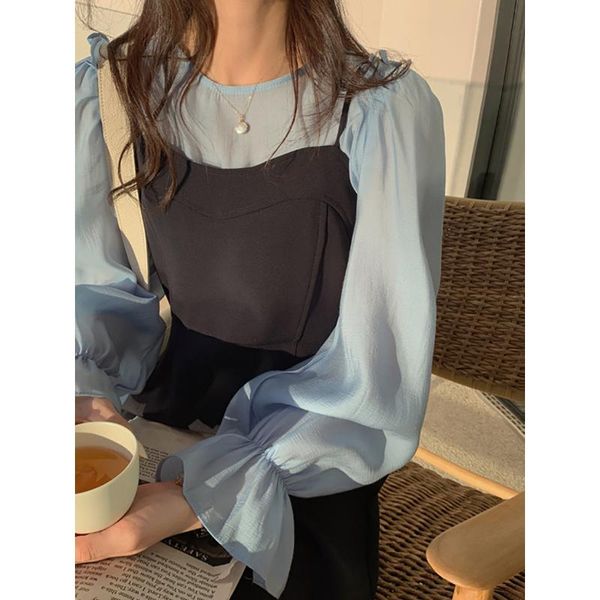 women's blouses & shirts open2021 french age reducing with bubble sleeve temperament chiffon shirt 8010, White
women's blouses & shirts open2021 french age reducing with bubble sleeve temperament chiffon shirt 8010, White
