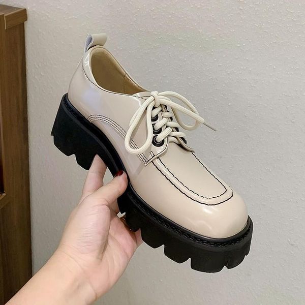 dress shoes chic design concise pumps women cow leather round toe cross-tied platform thick bottom preppy style lace up mid heels oxfords, Black
dress shoes chic design concise pumps women cow leather round toe cross-tied platform thick bottom preppy style lace up mid heels oxfords, Black