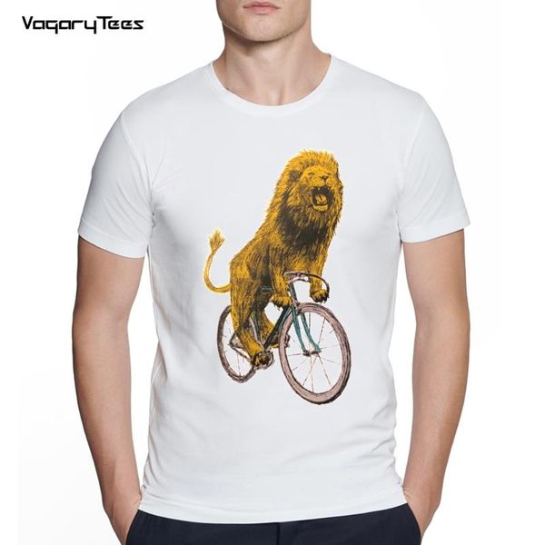 men's t-shirts creative lion cycling lover fixed gear bike print short sleeve t-shirt hipster o-neck design cool streetwear tee, White;black
men's t-shirts creative lion cycling lover fixed gear bike print short sleeve t-shirt hipster o-neck design cool streetwear tee, White;black