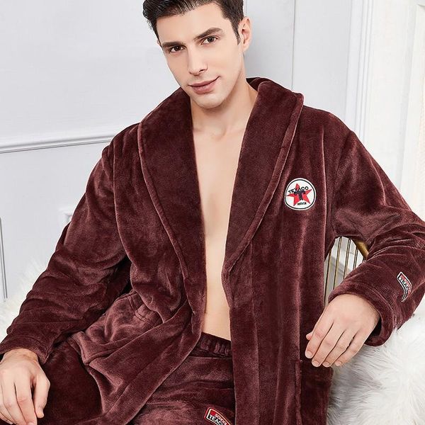 men's sleepwear warm oversized 3xl-4xl robe men bathrobe flannel lapel nightgown thicken nightdress lounge wear winter long nightwear, Black;brown
men's sleepwear warm oversized 3xl-4xl robe men bathrobe flannel lapel nightgown thicken nightdress lounge wear winter long nightwear, Black;brown