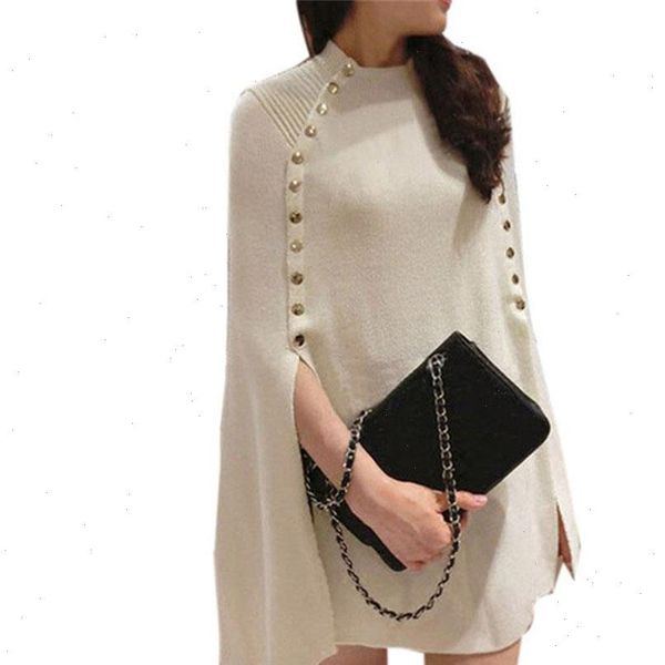 fashion winter womens sweater autumn poncho women double breasted brand knitted sweaters and pullovers pull femme jumper, White;black
fashion winter womens sweater autumn poncho women double breasted brand knitted sweaters and pullovers pull femme jumper, White;black