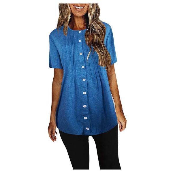 women's blouses & shirts vintage gradient printed for women fashion round neck button short sleeve long-length casual loose blouse, White
women's blouses & shirts vintage gradient printed for women fashion round neck button short sleeve long-length casual loose blouse, White