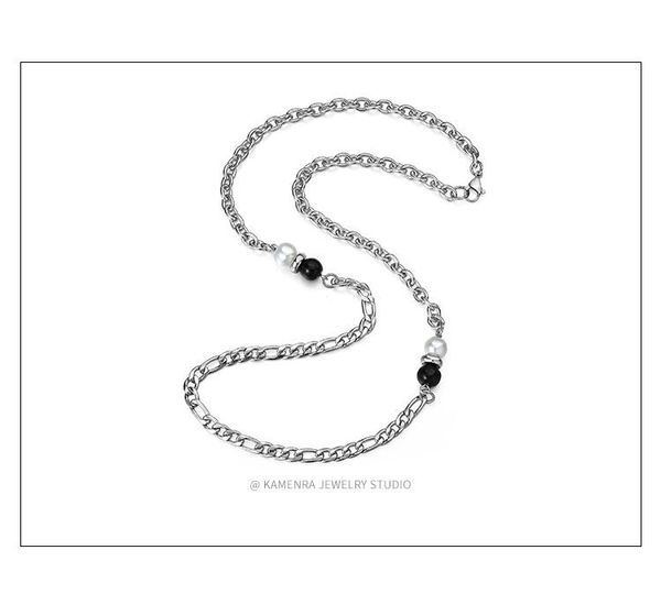 chains classic simple creative personality wild fashion retro pearl stitching necklace cuban couple hip hop trend punk street jewelry, Silver
chains classic simple creative personality wild fashion retro pearl stitching necklace cuban couple hip hop trend punk street jewelry, Silver