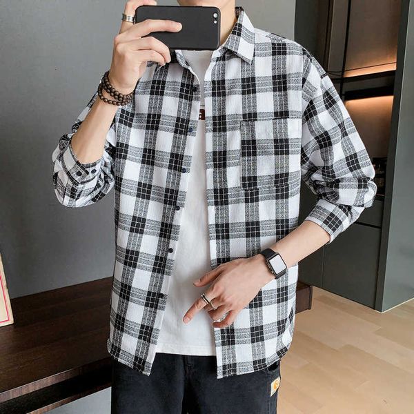men's polos brand spring autumn long sleeves flannel collar korea style shirt for plaid harajuku clothing wnjx, White;black
men's polos brand spring autumn long sleeves flannel collar korea style shirt for plaid harajuku clothing wnjx, White;black