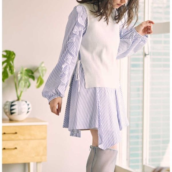 japan style elegant irregular sleeve short dress fungus patchwork sweet robe + simple solid casual loose bandage sweater set 210525, White
japan style elegant irregular sleeve short dress fungus patchwork sweet robe + simple solid casual loose bandage sweater set 210525, White