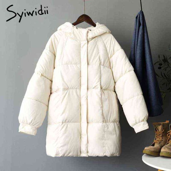 syiwidii women's winter jacket fashion thicken coat with hood long oversized jacket loose warm outerwear blue beige parkas 211130, Black
syiwidii women's winter jacket fashion thicken coat with hood long oversized jacket loose warm outerwear blue beige parkas 211130, Black