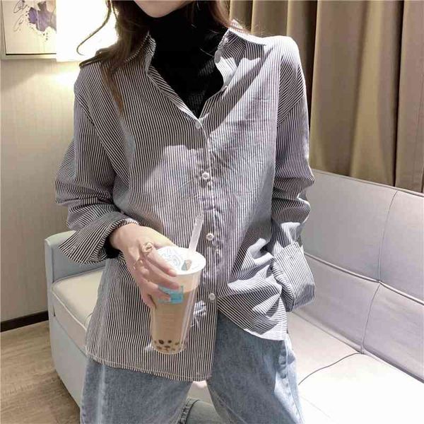 women stripe shirt long sleeve spring summer fashion casual loose big size shirts female streetwear blouse 210423, White
women stripe shirt long sleeve spring summer fashion casual loose big size shirts female streetwear blouse 210423, White