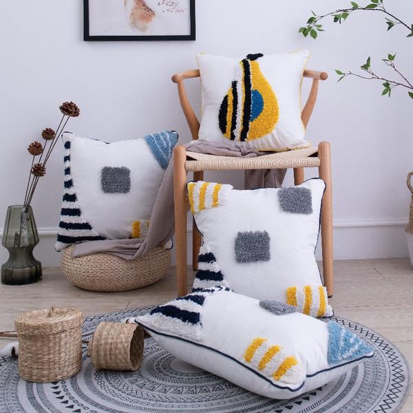 cushion/decorative pillow tufted embroidery cushion cover patchwork throw pillowcover cotton canvas modern simplicity home decoration 
cushion/decorative pillow tufted embroidery cushion cover patchwork throw pillowcover cotton canvas modern simplicity home decoration