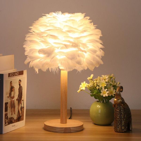 table lamps solid wood lamp premium nature feather bedroom bedside light for boys and girls princess room living home decoration
table lamps solid wood lamp premium nature feather bedroom bedside light for boys and girls princess room living home decoration