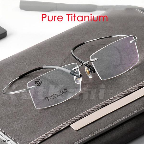 fashion sunglasses frames katkani men's ultra-light pure titanium rimless glasses frame square large comfortable optical prescription 2, Black
fashion sunglasses frames katkani men's ultra-light pure titanium rimless glasses frame square large comfortable optical prescription 2, Black