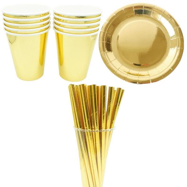 disposable dinnerware gold paper tableware christmas birthday party plates cups carnival supplies plastic straws
disposable dinnerware gold paper tableware christmas birthday party plates cups carnival supplies plastic straws