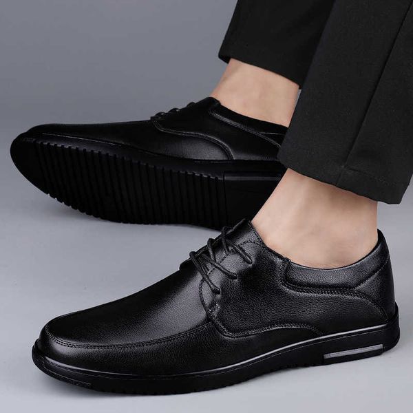 first layer cowhide business leather spring and winter new formal men's korean casual soft sole single shoes, Black
first layer cowhide business leather spring and winter new formal men's korean casual soft sole single shoes, Black