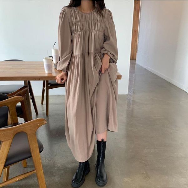 casual dresses autumn winter woman plus size long dress vintage full sleeve o-neck loose solid color ladies elegant, Black;gray
casual dresses autumn winter woman plus size long dress vintage full sleeve o-neck loose solid color ladies elegant, Black;gray