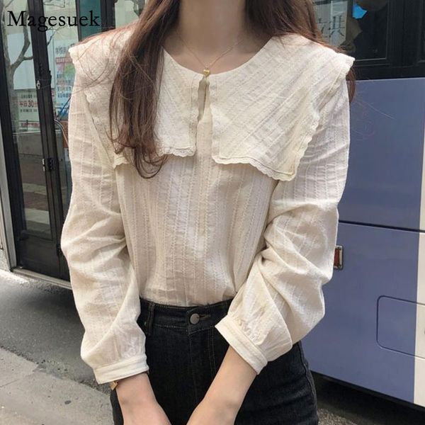 women's blouses & shirts casual solid womens 2021 autumn korean o-neck long sleeve women patchwork ruffles loose shirt blusas 10187, White
women's blouses & shirts casual solid womens 2021 autumn korean o-neck long sleeve women patchwork ruffles loose shirt blusas 10187, White