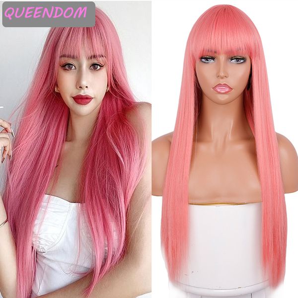 26 inch pink long straight wig with bangs natural heat resistant daily cosplay lolita wigs for black women synthetic hair wig
26 inch pink long straight wig with bangs natural heat resistant daily cosplay lolita wigs for black women synthetic hair wig