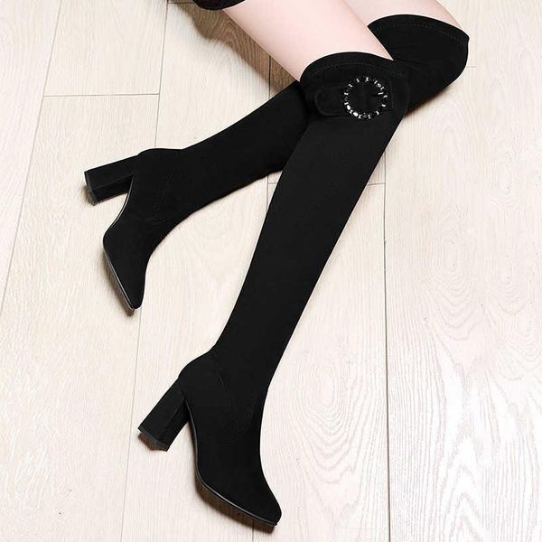 boots knee high children's winter model 2021 thick heel versatile slim elastic women's, Black
boots knee high children's winter model 2021 thick heel versatile slim elastic women's, Black