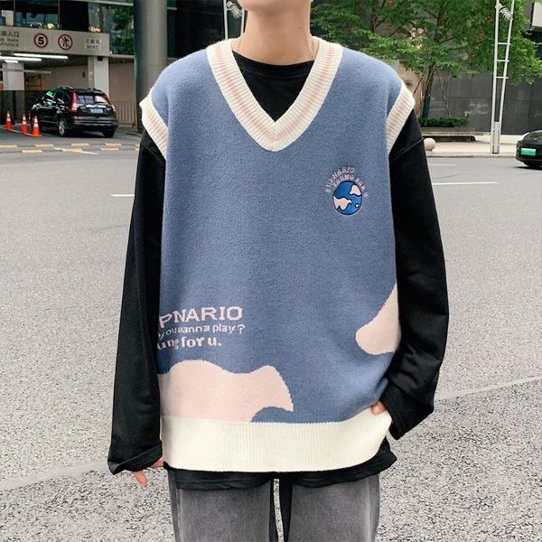 men's sweaters men sleeveless sweater vest korean fashion teen v-neck casual pullover jumper youth uniqye pattern autumn winter clothe, White;black
men's sweaters men sleeveless sweater vest korean fashion teen v-neck casual pullover jumper youth uniqye pattern autumn winter clothe, White;black