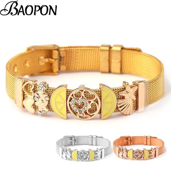 link, chain gold color stainless steel strap mesh bracelet for women original lemon heart starfish beads bracelets bangle jewelry 2021, Black
link, chain gold color stainless steel strap mesh bracelet for women original lemon heart starfish beads bracelets bangle jewelry 2021, Black