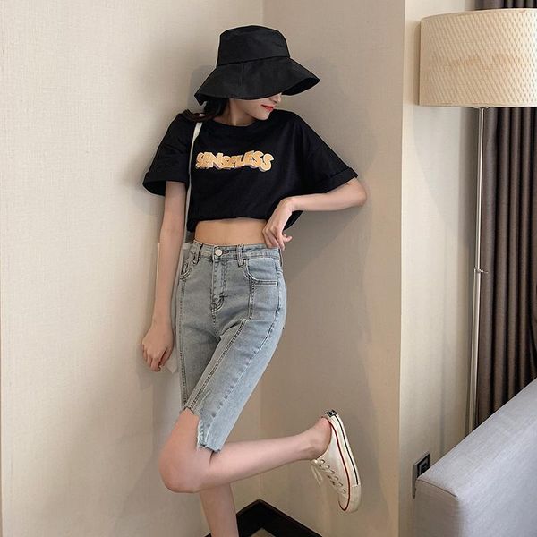 women's jeans large size denim shorts female summer thin section fat mm ripped middle pants high waist stretch five-point, Blue
women's jeans large size denim shorts female summer thin section fat mm ripped middle pants high waist stretch five-point, Blue