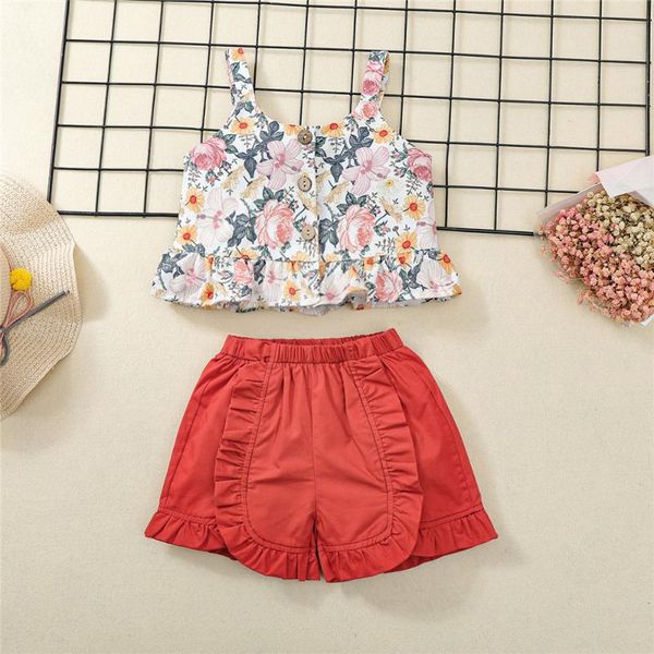 clothing sets toddler baby girls 2pcs summer children's floral print sleeveless button down tank + elastic waist solid color shorts, White
clothing sets toddler baby girls 2pcs summer children's floral print sleeveless button down tank + elastic waist solid color shorts, White