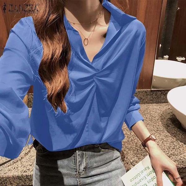 women's blouses & shirts fashion women spring irregular zanzea 2021 casual long sleeve blusa female lapel tunic ol style chemise solid, White
women's blouses & shirts fashion women spring irregular zanzea 2021 casual long sleeve blusa female lapel tunic ol style chemise solid, White