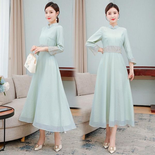 casual dresses coigarsam 3xl plus size national wind women dress spring summer cheongsam high waist green 8102, Black;gray
casual dresses coigarsam 3xl plus size national wind women dress spring summer cheongsam high waist green 8102, Black;gray