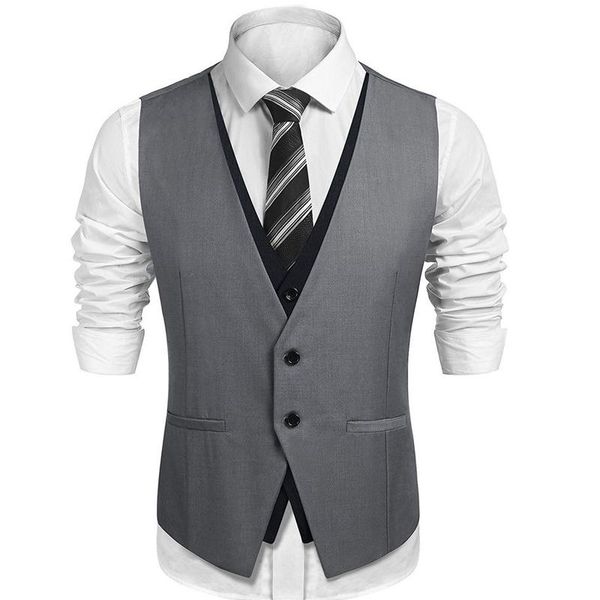 men's vests v neck casual waistcoat for wedding men single one piece gray and black suit custom groom tuxedo male fashion coat, Black;white
men's vests v neck casual waistcoat for wedding men single one piece gray and black suit custom groom tuxedo male fashion coat, Black;white