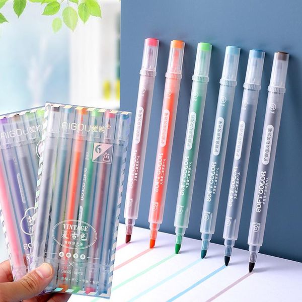 6pcs double head highlighter pen fluorescent markers art scrapbooking diary graffiti poster card office school stationery highlighters, Black;red
6pcs double head highlighter pen fluorescent markers art scrapbooking diary graffiti poster card office school stationery highlighters, Black;red