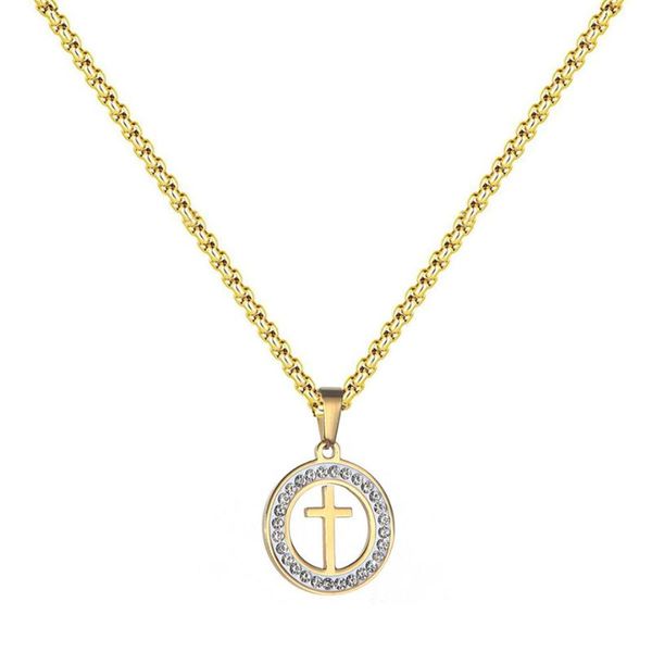 chains fashion small cross pendant necklace for women gold color stainless steel cubic zirconia round women's jewelry 2021, Silver
chains fashion small cross pendant necklace for women gold color stainless steel cubic zirconia round women's jewelry 2021, Silver