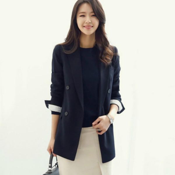 blazer feminino autumn casual small suit female long-sleeved jacket korean short section slim slimming wild women's suits & blazers, White;black
blazer feminino autumn casual small suit female long-sleeved jacket korean short section slim slimming wild women's suits & blazers, White;black
