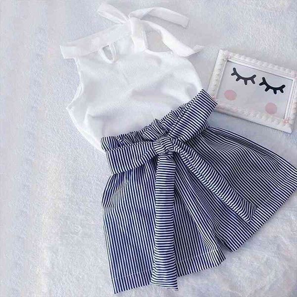 toddler kids baby girls clothes solid white t-shirt striped pants shorts summer outfits
toddler kids baby girls clothes solid white t-shirt striped pants shorts summer outfits