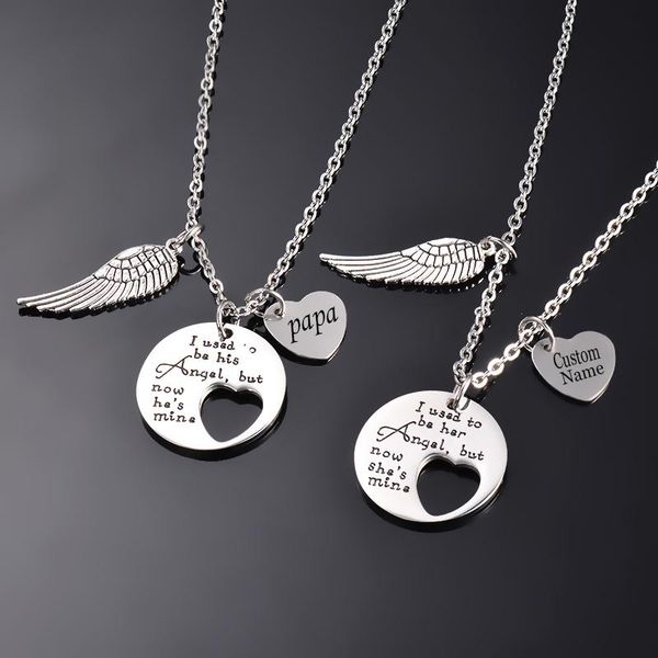 pendant necklaces custom stainless steel jewelry i used to be his/her angel now he's/she's memorial necklace,in memory of loved on, Silver
pendant necklaces custom stainless steel jewelry i used to be his/her angel now he's/she's memorial necklace,in memory of loved on, Silver