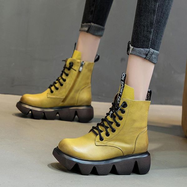 100% head leather ankle boots genuine leather motorcycle boots women front zip round toe winter platform boots woman, Black
100% head leather ankle boots genuine leather motorcycle boots women front zip round toe winter platform boots woman, Black