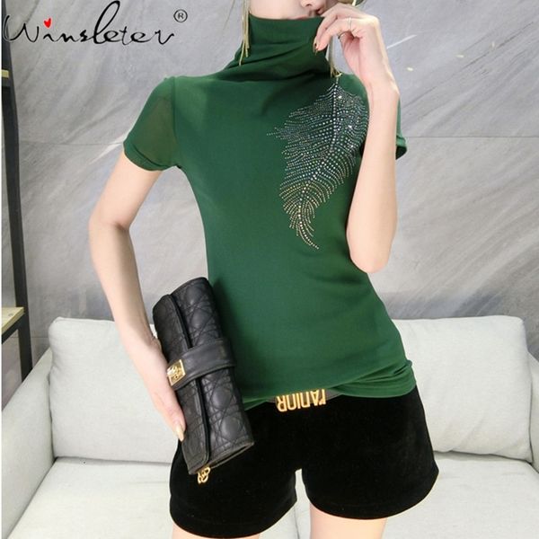 women's t-shirt summer korean style turtleneck mesh shiny diamonds women short sleeve casual bottoming shirt tees t13128, White
women's t-shirt summer korean style turtleneck mesh shiny diamonds women short sleeve casual bottoming shirt tees t13128, White