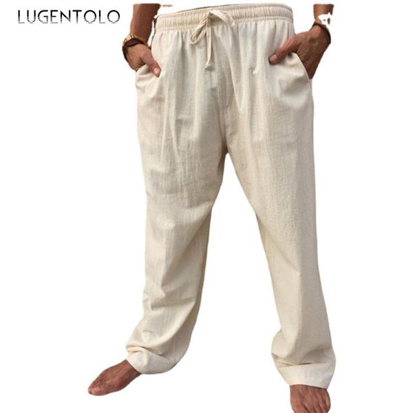 men's pants lugentolo vintage men linen elastic waist blended summer thin solid straight street cozy loose long, Black
men's pants lugentolo vintage men linen elastic waist blended summer thin solid straight street cozy loose long, Black
