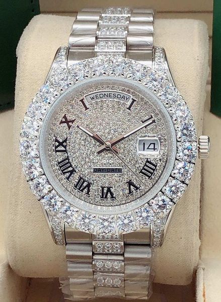 men watches 43mm large diamond star roman literal wrist watch /week design fashion quality stainless steel mechanical wristwatches, Slivery;brown
men watches 43mm large diamond star roman literal wrist watch /week design fashion quality stainless steel mechanical wristwatches, Slivery;brown