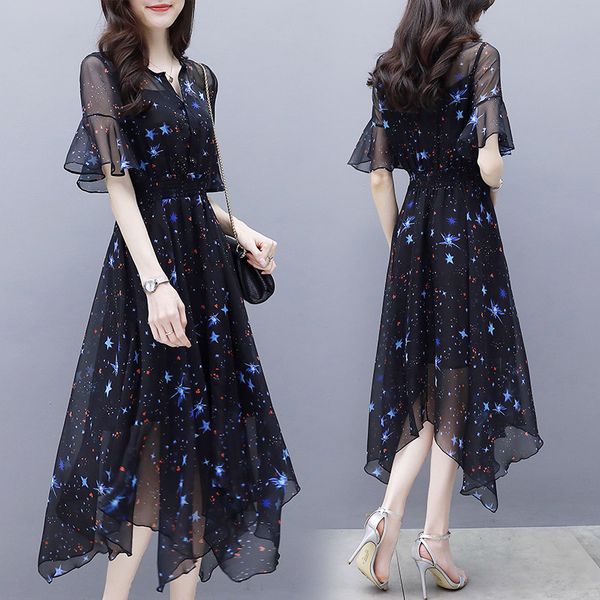 ruffles chiffon women long dress star print elegant es spring v-neck evening party female beach 210514, Black;gray
ruffles chiffon women long dress star print elegant es spring v-neck evening party female beach 210514, Black;gray