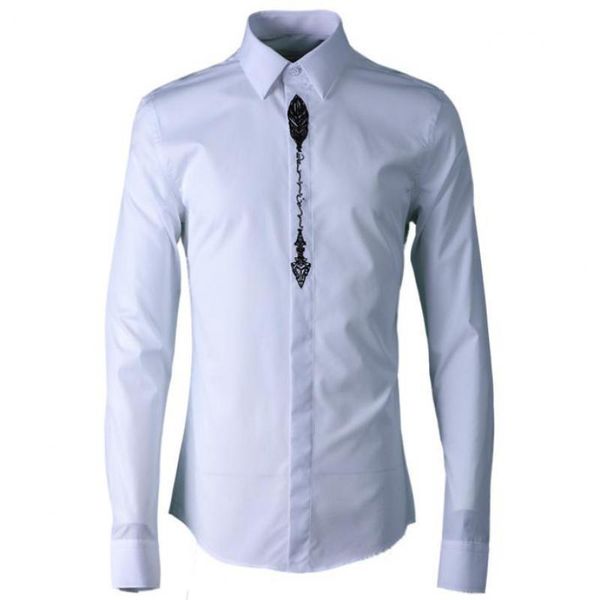 men's casual shirts mens luxury gothic embroidery long sleeve dress plus size 4xl turn-down collar man, White;black
men's casual shirts mens luxury gothic embroidery long sleeve dress plus size 4xl turn-down collar man, White;black