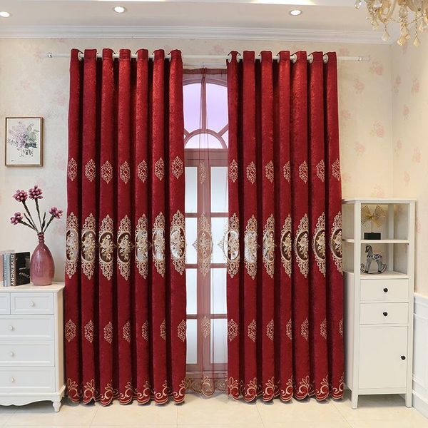 curtain & drapes nordic chenille red wedding embroidery rose hollow high shading bedroom hook grommet top
curtain & drapes nordic chenille red wedding embroidery rose hollow high shading bedroom hook grommet top