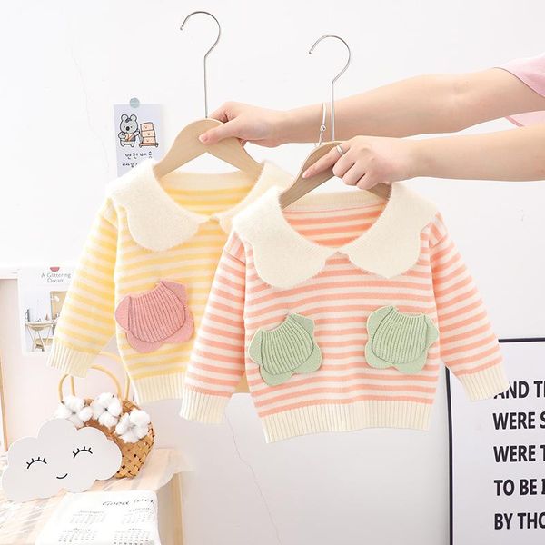 pullover autumn winter children kids long sleeve lapel collar striped pockets knitwear sweater girls jumper clothes, Blue
pullover autumn winter children kids long sleeve lapel collar striped pockets knitwear sweater girls jumper clothes, Blue