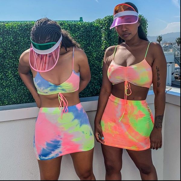 neon rainbow bodycon two piece women tracksuits dress set crop mini skirt tie dye 2 sets club outfit, Gray
neon rainbow bodycon two piece women tracksuits dress set crop mini skirt tie dye 2 sets club outfit, Gray
