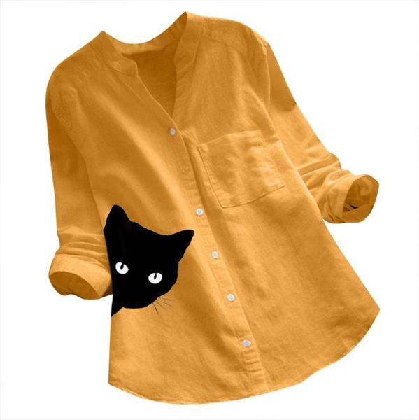 cat print shirt casual wear button up v collar long sleeve cotton blouse plus size loose tunic spring womens clothing dropship women's, White
cat print shirt casual wear button up v collar long sleeve cotton blouse plus size loose tunic spring womens clothing dropship women's, White