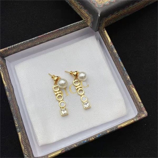 87% off wholesale shop home home earrings simple hundred tower letters pearl earrings net red same earrings, Golden